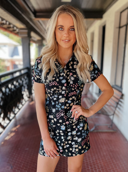 Stella Embroidered Floral Dress | PETITE