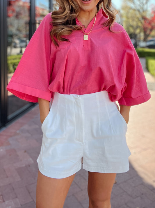 Jessie White High-Waisted Shorts